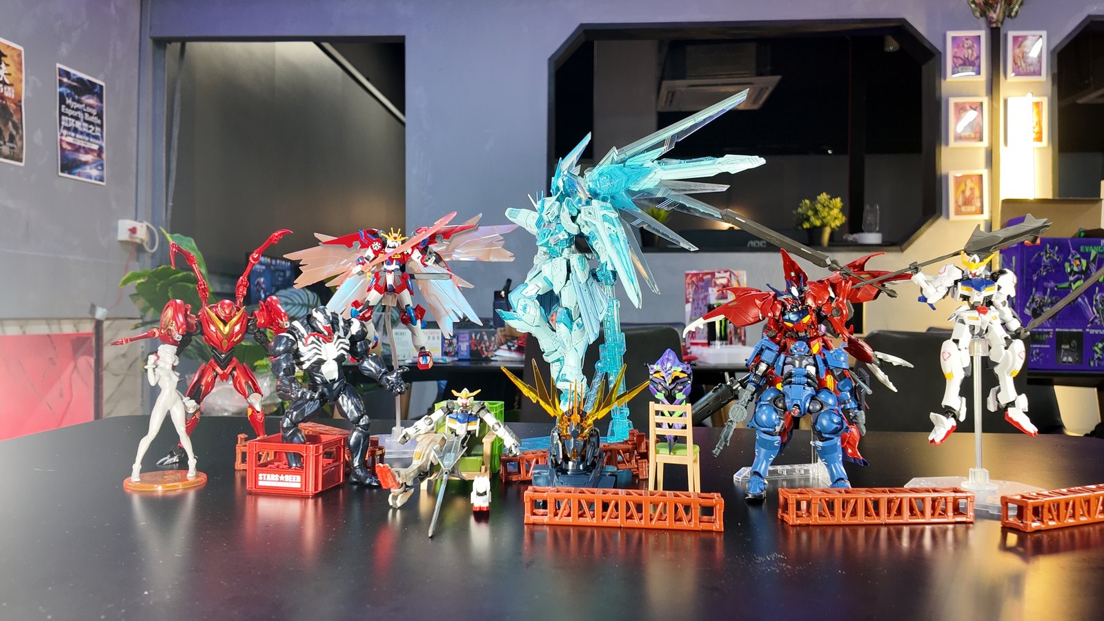 Model kits built by attendees at Greatest Build Together